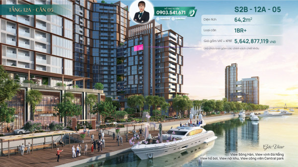Căn 2PN Sun Symphony 1 bước chạm mặt Sông Hàn. Gía gốc từ CĐT CK cực khủng, NH hỗ trợ 75%