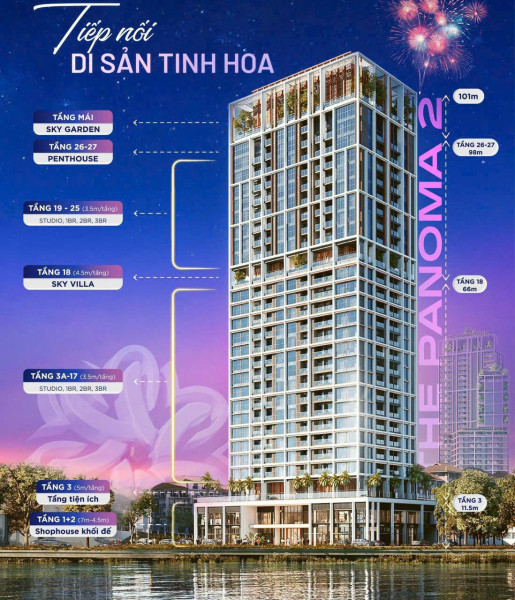 Duy nhất căn góc 2PN, 2WC, 70m2 giá giá từ giai đoạn 1 View sông + view núi + biển Mỹ khê