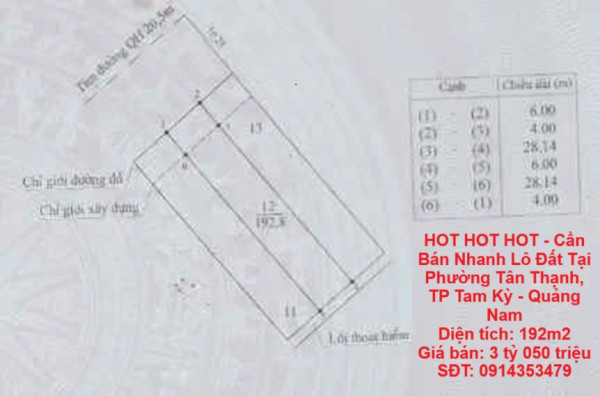 HOT HOT HOT - Cần Bán Nhanh Lô Đất Tại Phường Tân Thạnh, TP Tam Kỳ - Quảng Nam