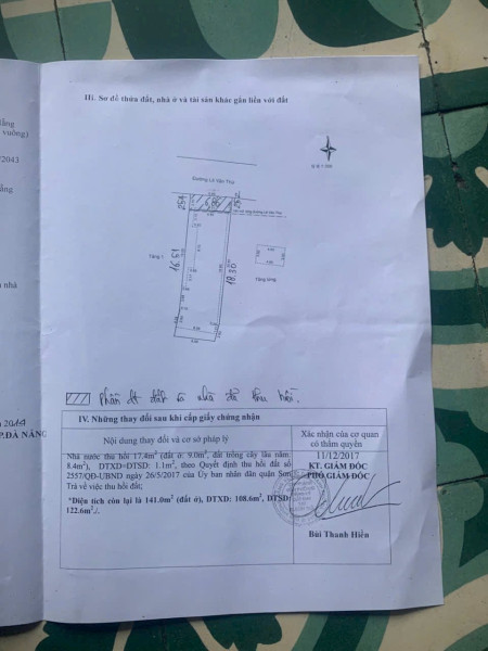 Chính chủ gửi bán lô đất mặt tiền 7m5 Lê Văn Thứ , Phường Mân Thái , Sơn Trà , TP. Đà Nẵng ⭐⭐⭐⭐⭐
