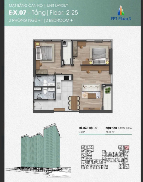 PLAZA 3 ĐÀ NẴNG -  CHUYỂN NHƯỢNG CĂN HỘ 2PN+ 1