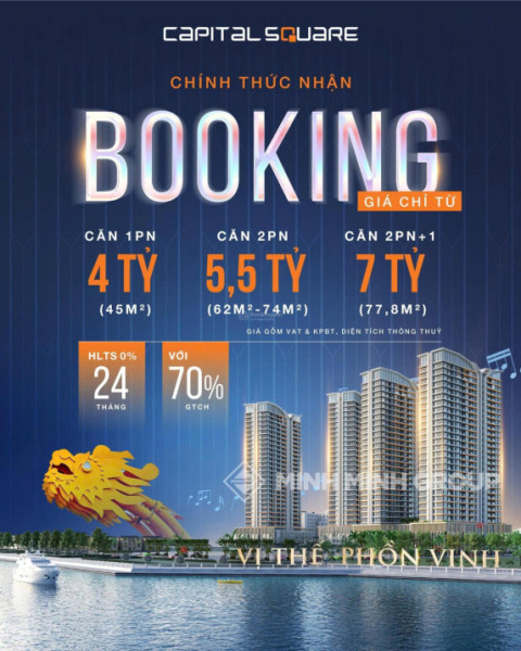 14 TÒA CĂN HỘ CAO CẤP ĐẦU CẦU SÔNG HÀN , CAPITAL SQUARE ĐÀ NẴNG . MỞ BÁN TÒA 1 GIÁ CỰC TỐT TỪ CĐT .