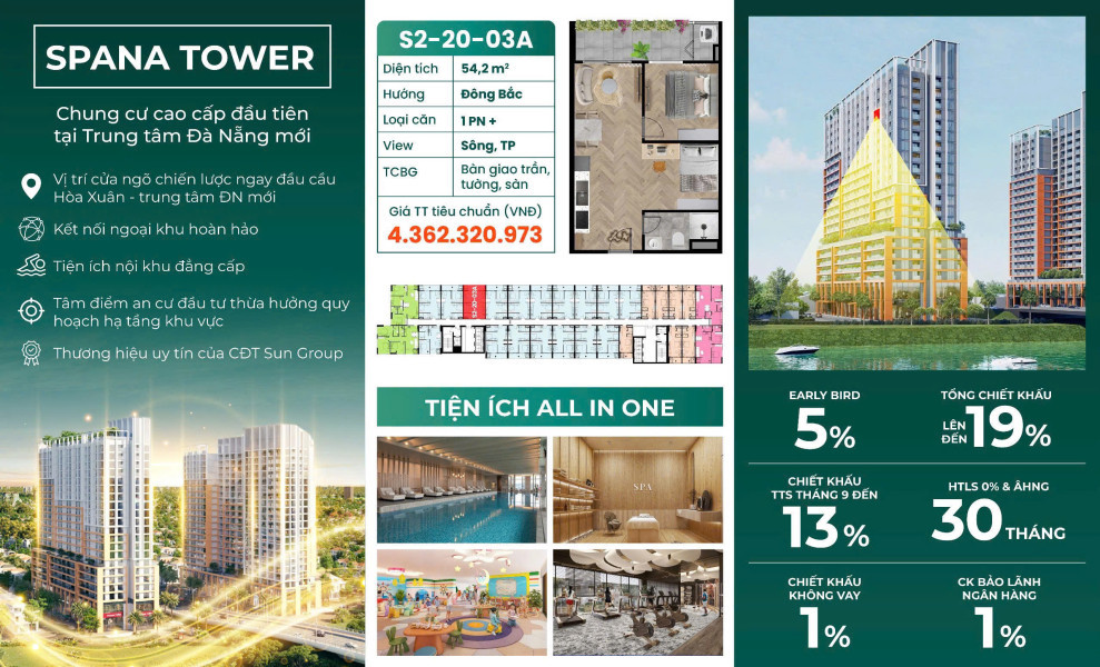 SUN SPANA TOWER ĐÀ NẴNG - Tòa căn hộ cao cấp đầu tiên tại Hòa Xuân