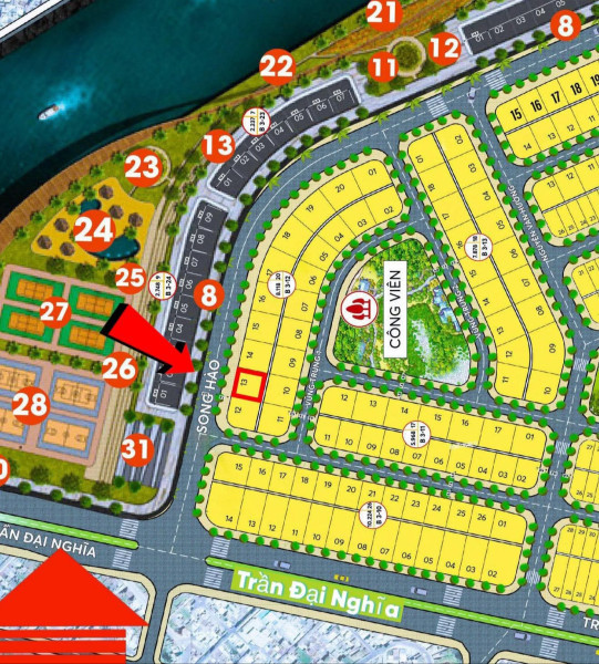 Bán Đất PHÚ MỸ AN - Biệt Thự 400m  Sông Hào