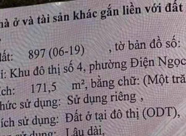 Bán Đất Khu Đô Thị Số 4 ,  Diện Tích 171 m  LO06