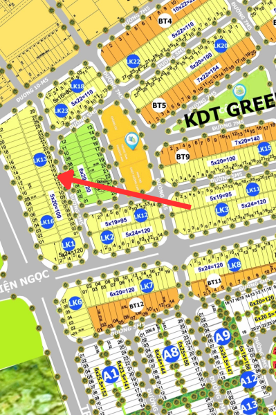 Bđs AQ Land -  bán lô Green City 100m  đường 5