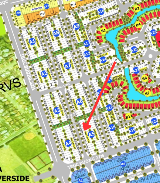 Đất Sentosa 141m đường 7.5 Block A5 giá bán 3.3 tỷ