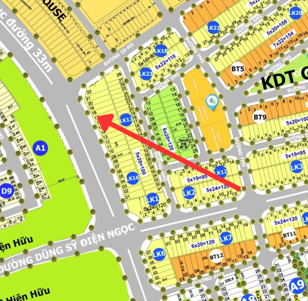 Bán Đất 33m Khu Green City ,  Block Lk16