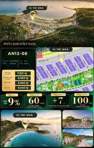 NHÀ PHỐ LIỀN KỀ PHÂN KHU ĐẢO NGỌC GIÁ TỐT CHO NHÀ ĐẦU TƯ, DT:70M2, GIÁ 7 TỶ 134- SỐ LƯỢNG CÓ HẠN
