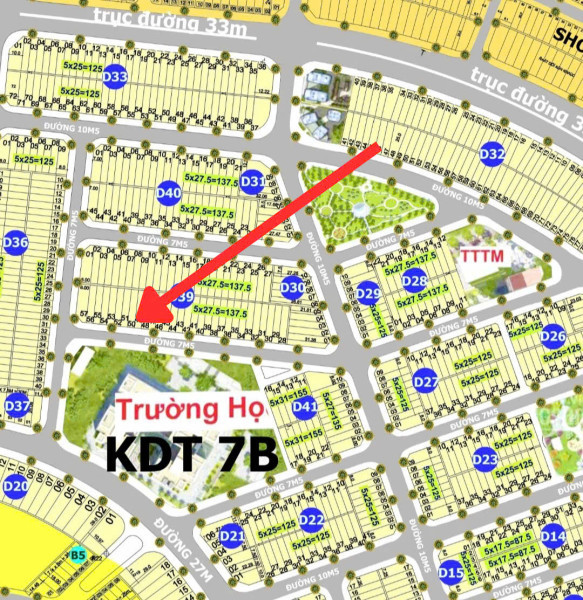 Đất Khu 7B Điện Ngọc - 139m2 - Đường 7m5 - Trước mặt Trường Học - Block D39