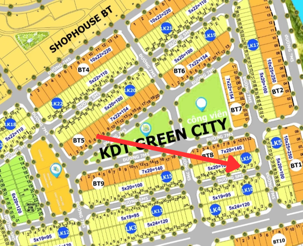 Bán Đất Green City Lk14  đường 5m  Giá 3.1