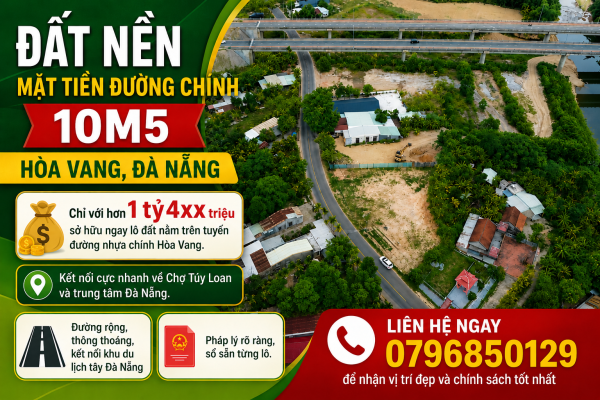 ĐẤT NỀN ĐÀ NẴNG, MẶT TIỀN QL14G – GIÁ CHỈ TỪ 1TỶ4XX