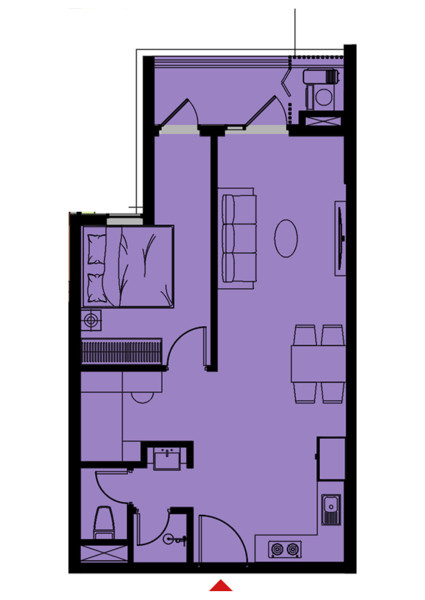 Căn 1PN+1 diện tích 55.8m2 giá 2.366 tỷ view sông - Fours Tower Đà...