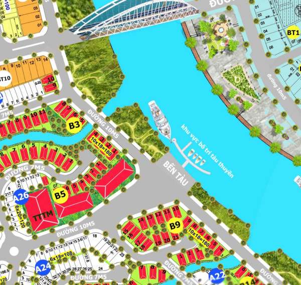 Bán lô Biệt Thự sông Sentosa River Giá 9 tỷ